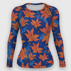 Рашгард женский Осенние абстрактные цветы, цвет: 3D-принт