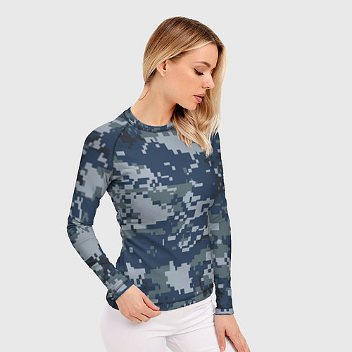 Женский рашгард Камуфляж Росгвардия цифра / 3D-принт – фото 3