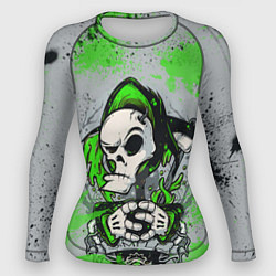 Рашгард женский Slipknot скелет green, цвет: 3D-принт