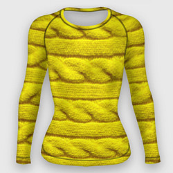 Рашгард женский Жёлтый свитер - Осень-Зима 2028, цвет: 3D-принт