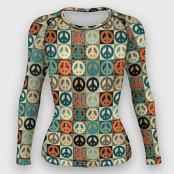 Рашгард женский Peace symbol pattern, цвет: 3D-принт