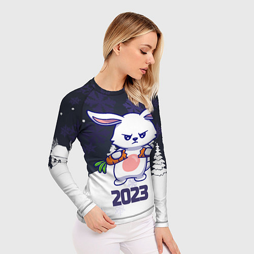 Женский рашгард Зайчик ломает морковку 2023 / 3D-принт – фото 3