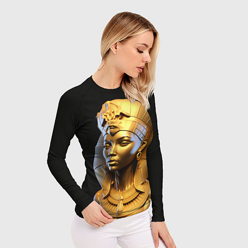 Женский рашгард Нейросеть - золотая египетская богиня / 3D-принт – фото 3