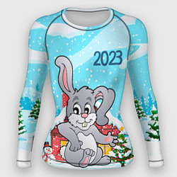 Рашгард женский Кролик 2023 новый год, цвет: 3D-принт
