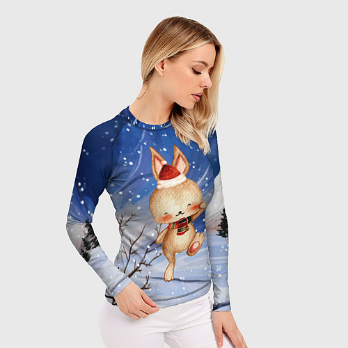 Женский рашгард Зайчик зима / 3D-принт – фото 3