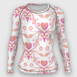 Рашгард женский Винтажные сердечки, цвет: 3D-принт