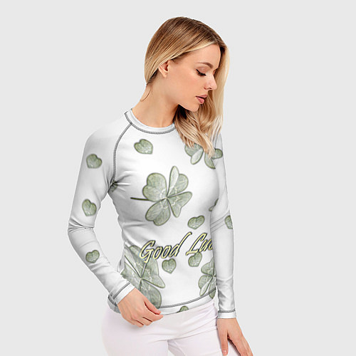 Женский рашгард Четырехлистный клевер на удачу / 3D-принт – фото 3