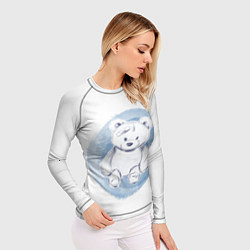 Рашгард женский Игрушечный мишка на акварельном голубом фоне, цвет: 3D-принт — фото 2