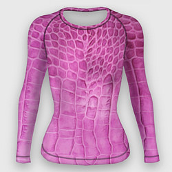 Рашгард женский Кожа - текстура - pink, цвет: 3D-принт