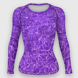 Рашгард женский Абстрактные фиолетовые волны воды, цвет: 3D-принт