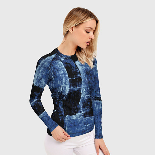 Женский рашгард Синий абстракт / 3D-принт – фото 3