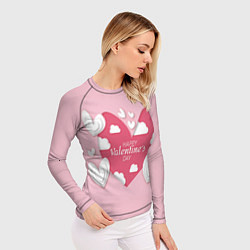 Рашгард женский Сердце на день святого валентина, цвет: 3D-принт — фото 2