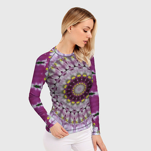 Женский рашгард Мандала Нежные фиалочки / 3D-принт – фото 3