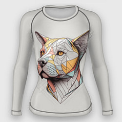 Рашгард женский Стилизованный пёс в геометрическом стиле 2, цвет: 3D-принт