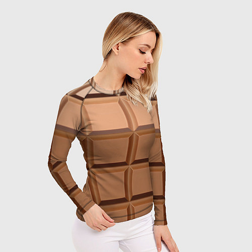 Женский рашгард Три шоколада - паттерн / 3D-принт – фото 3