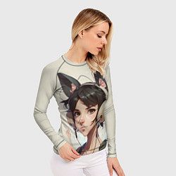Рашгард женский Девушка в стиле аниме с ушками, цвет: 3D-принт — фото 2