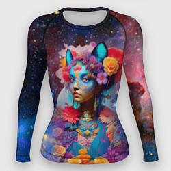 Женский рашгард Космическая девушка-кошка