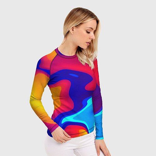 Женский рашгард Смесь красок ультрафиолет / 3D-принт – фото 3