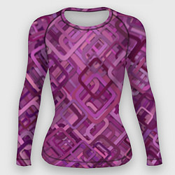 Рашгард женский Фиолетовые диагонали, цвет: 3D-принт