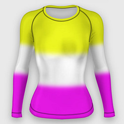 Рашгард женский Трехцветный размытый фон, цвет: 3D-принт