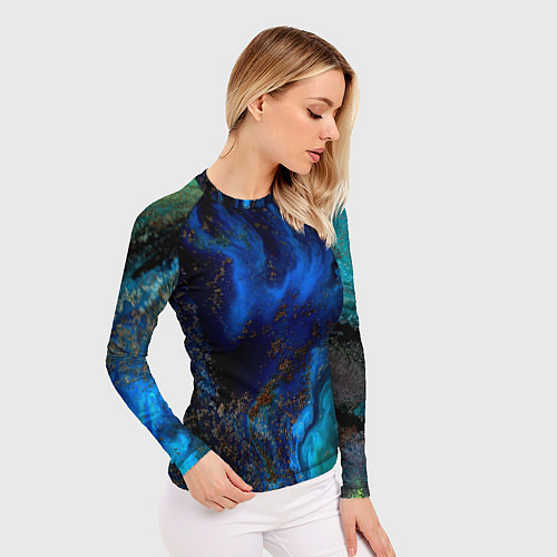 Женский рашгард Жидкие холодные краски / 3D-принт – фото 3