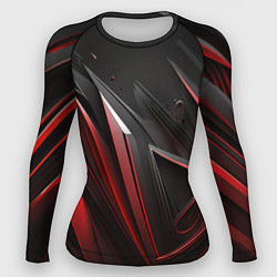 Рашгард женский Объемные красные и черные полосы, цвет: 3D-принт
