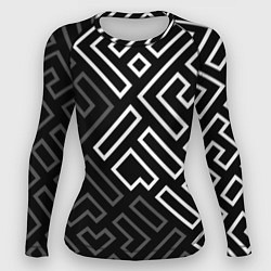 Рашгард женский Черно белый лабиринт, цвет: 3D-принт