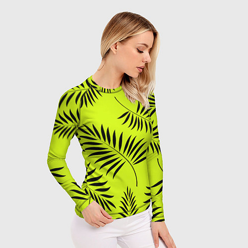 Женский рашгард Пальмовые ветви / 3D-принт – фото 3
