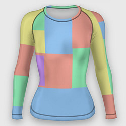 Рашгард женский Разноцветные квадраты и прямоугольники, цвет: 3D-принт