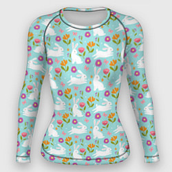 Женский рашгард Зайцы паттерн