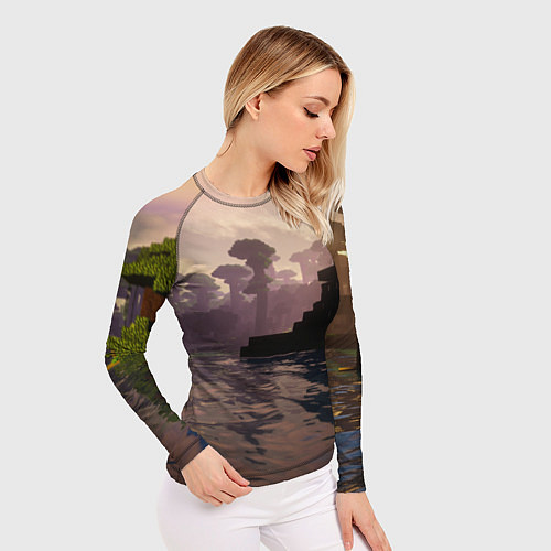 Женский рашгард Minecraft - река в лесу / 3D-принт – фото 3