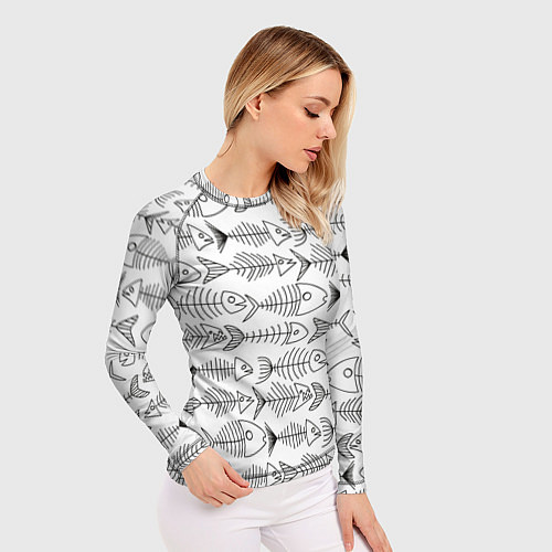 Женский рашгард Рыбные скелетики / 3D-принт – фото 3
