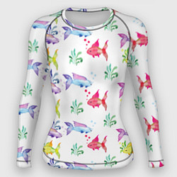 Рашгард женский Яркие рыбки, цвет: 3D-принт