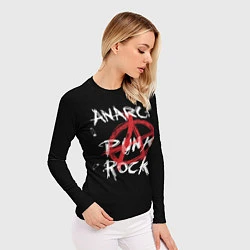 Рашгард женский Анархия - панк рок, цвет: 3D-принт — фото 2