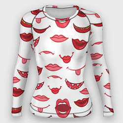 Рашгард женский Сладкие губы, цвет: 3D-принт