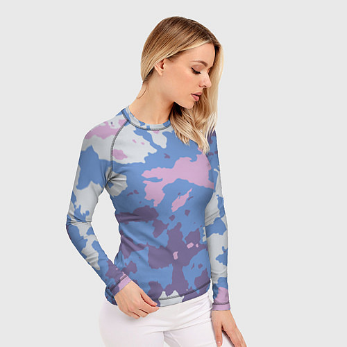 Женский рашгард Синий камуфляж / 3D-принт – фото 3