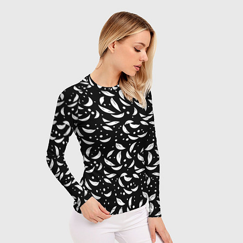 Женский рашгард Белый листопад / 3D-принт – фото 3