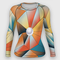 Рашгард женский Жемчужина - градиент из полигональных треугольнико, цвет: 3D-принт