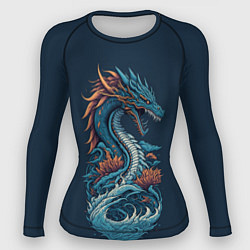 Рашгард женский Синий дракон от нейросети, цвет: 3D-принт