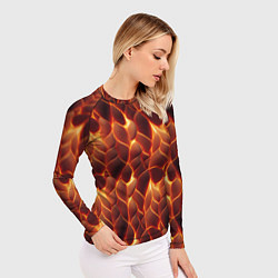 Рашгард женский Огненная мозаичная текстура, цвет: 3D-принт — фото 2