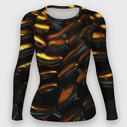 Рашгард женский Абстрактные золотые камни, цвет: 3D-принт