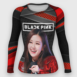 Рашгард женский Rose Blackpink black red, цвет: 3D-принт