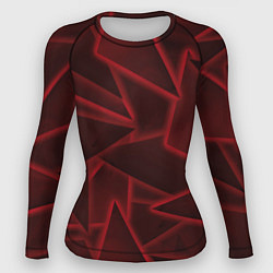 Рашгард женский Красные треугольники, неон, цвет: 3D-принт