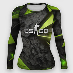 Рашгард женский CS GO green black abstract, цвет: 3D-принт