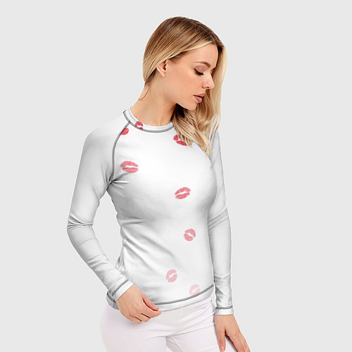 Женский рашгард Следы поцелуев губы / 3D-принт – фото 3