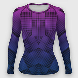 Рашгард женский Пурпурно-синий геометрический узор, цвет: 3D-принт