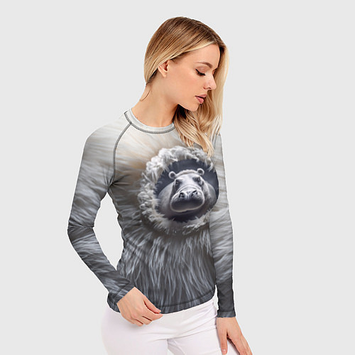 Женский рашгард Брутальный бегемот / 3D-принт – фото 3