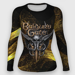 Женский рашгард Baldurs Gate 3 logo gold black
