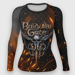 Рашгард женский Baldurs Gate 3 logo fire, цвет: 3D-принт