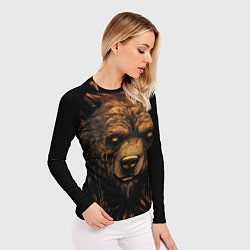 Рашгард женский Медведь иллюстрация, цвет: 3D-принт — фото 2